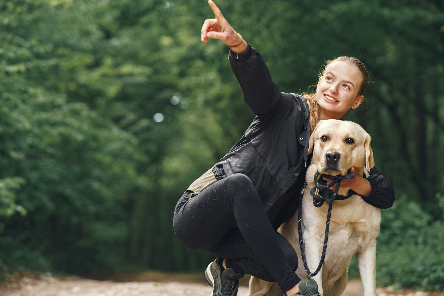 Woman with her beautiful dog